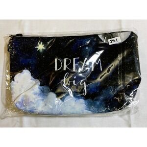 The Pouch Cosmetic Bag Navy Blue NWT Dream Big Galaxy Celestial Star